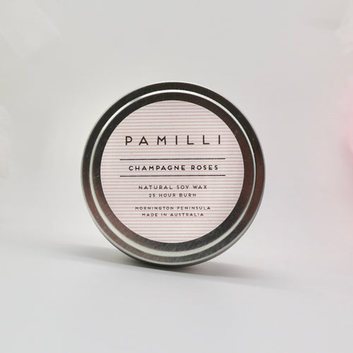 Soy Wax Candle Tin 15hrs - Champagne Roses
