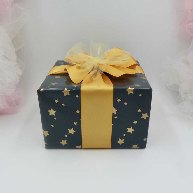 Navy Stars Gift Wrap & Box