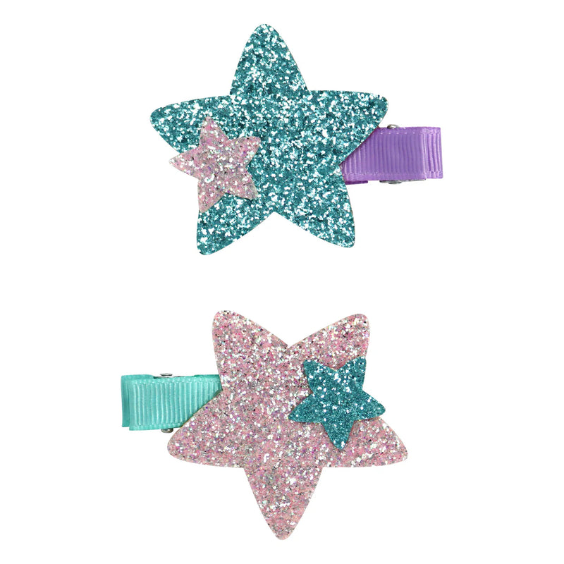 Glitter Hair Clips - Shimmering Star