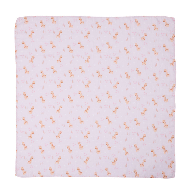 Baby Muslin Wrap - Pink Giraffe
