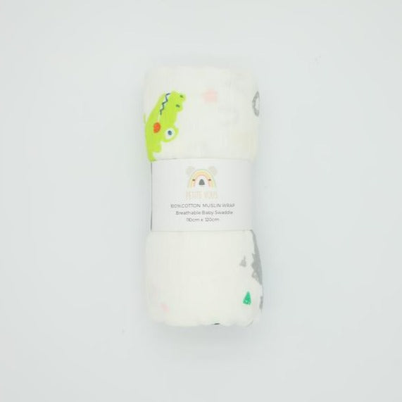 Baby Muslin Wrap - Dino Rock