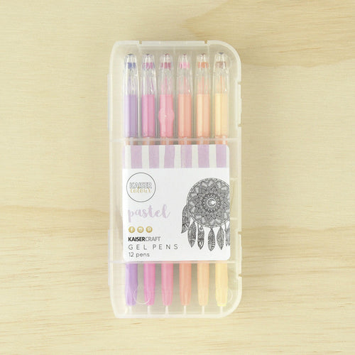 Gel Pen Box - 12 Pastel Colours