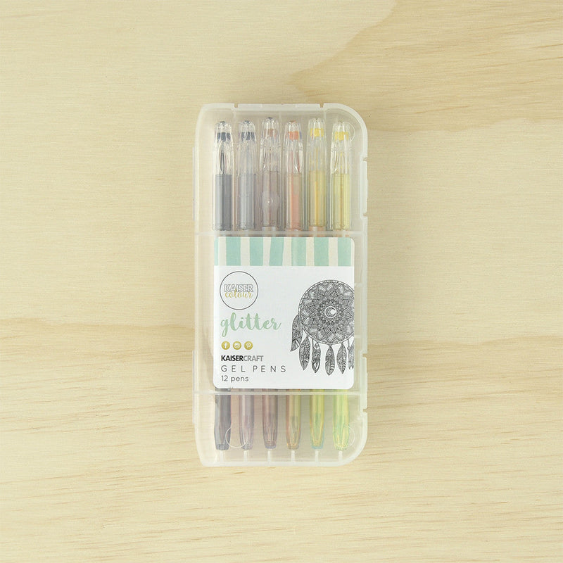 Gel Pen Box - 12 Glitter Colours