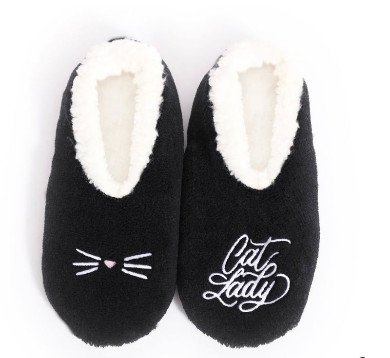 Sploshies Duo Cat Lady Slippers - Black (Size 5/6 only)