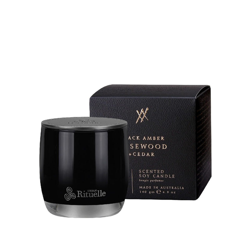 Urban Rituelle Gift Set - Candle and Hand Cream - Black Amber, Rosewood & Cedar