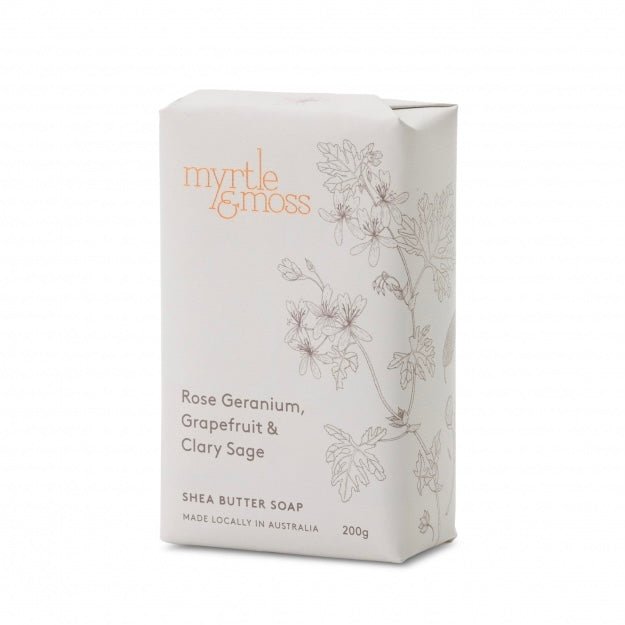 Shea Butter Soap 200g - Rose Geranium, Grapefruit & Clary Sage
